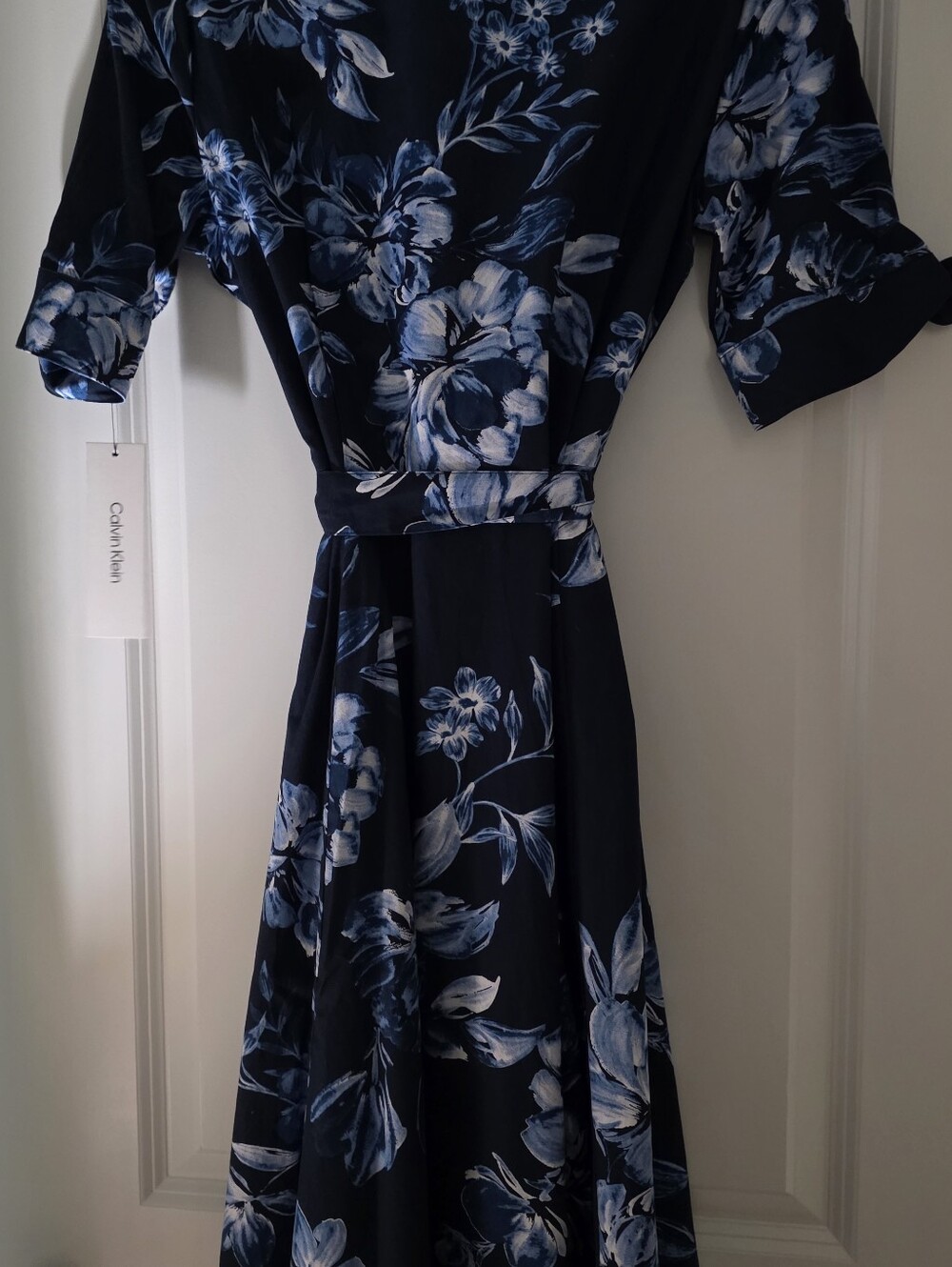 π£ Floral Print Cotton π Collared Short Sleeve Belted Shirt Dress SZ 4 π π π€ - Picture 12 of 14